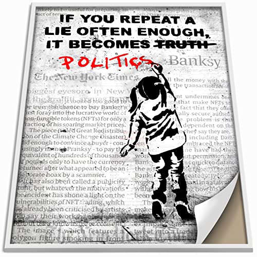 Boikal Collection Banksy Bilder ohne Rahmen Wandbilder XXL Poster Set - If You Repeat A Lie - 1-teilig, 20 x 30 cm - A4 von Boikal