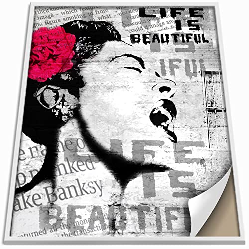 Boikal Collection Banksy Bilder ohne Rahmen Wandbilder XXL Poster Set - Life is Beautiful - 1-teilig, 30 x 40 cm - A3 von Boikal