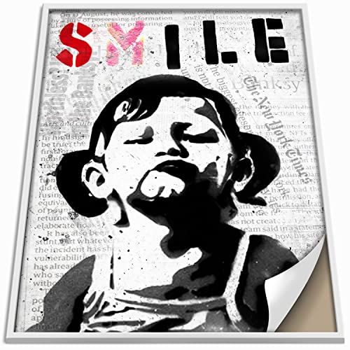 Boikal Collection Banksy Bilder ohne Rahmen Wandbilder XXL Poster Set - Smile - 1-teilig, 40 x 60 cm - A2 von Boikal