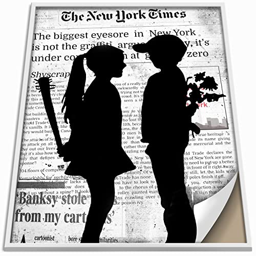 Boikal Collection Banksy Bilder ohne Rahmen Wandbilder XXL Poster Set - XXL Plakat - Boy Meets Girl - 1-teilig, 70 x 100 cm von Boikal