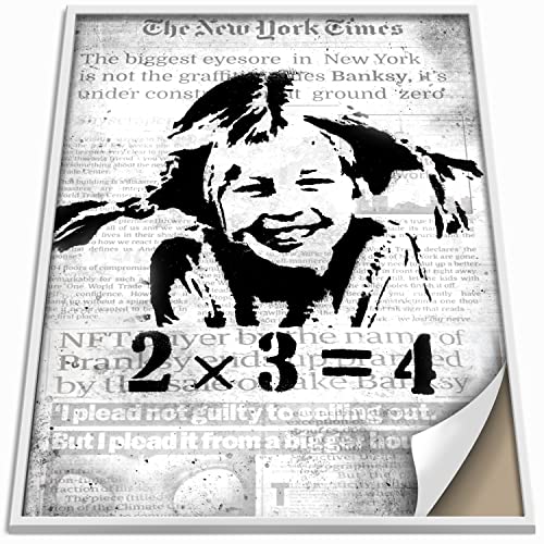 Boikal Collection Banksy Wandbild ohne Rahmen Bild Vintage Zeitung Stil Poster - Pippi Langstrumpf - 1-teilig, 50 x 70 cm B2 von Boikal