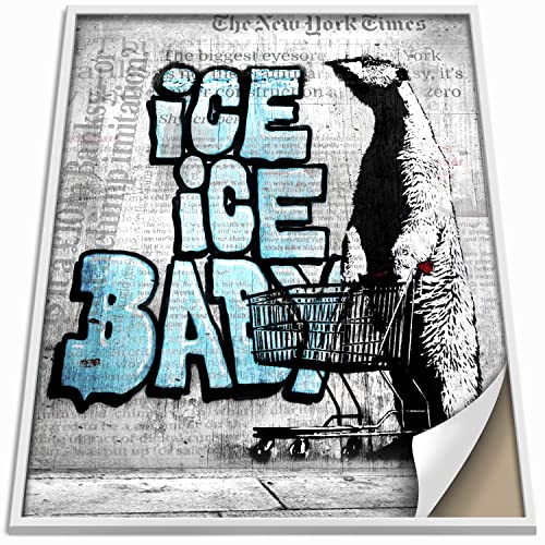 Boikal Collection Banksy Wandbild ohne Rahmen Bild Vintage Zeitung Stil Poster - ice ice Baby - 1-teilig, 50 x 70 cm B2 von Boikal