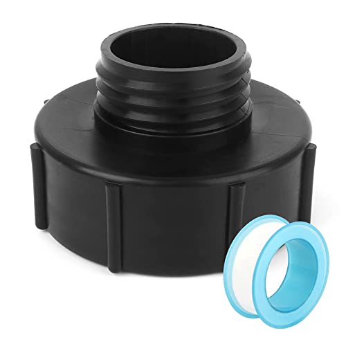 Boisbresil 1 Stück IBC Adapter 3 Zoll S100x8 grobes Gewinde Zu Reduzierung 2 Zoll S60x6 IBC Tankdeckel Schwarz Tankanschluss Kunststoff Verschlussdeckel Außengewinde Anschluss Zubehör für Tank von Boisbresil
