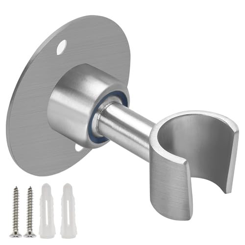 BokWin Edelstahl Duschkopfhalter, 360° verstellbare Handbrause Badezimmer Duschkopf Halterung, Metall Duschbrause Halter Wandhalterung, gebürsteter SUS 304 Stahlhalter (Schraubmontage) von BokWin