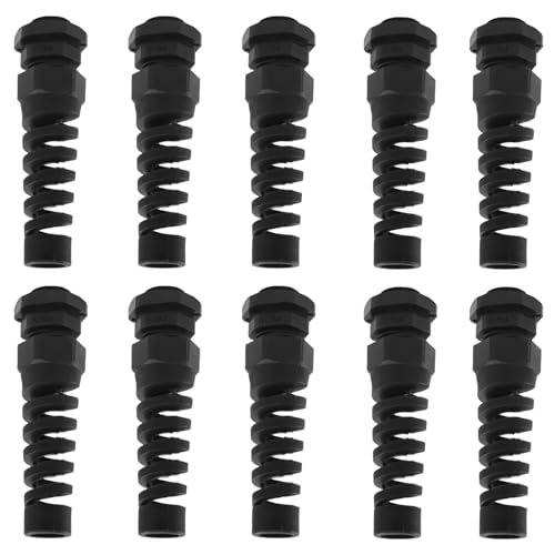 BokWin PG9 Kabelverschraubung, 3,5–6,5 mm, Drahtlochreichweite, wasserdicht, mit verstellbarer Kontermutter und flexibler Spiralzugentlastung, 10 Stück BokWin PG9 Kabelverschraubung, 3,5–6,5 mm, Drahtlochreichweite, wasserdicht, mit verstellbarer Kontermutter und flexibler Spiralzugentlastung, 10 Stück von BokWin