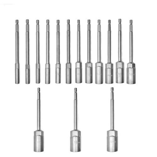 10/15pcs 1/4-Zoll Antriebsantrieb Aufprall Steckdosen Set Socket Schraubendreher 1/4hex Set Bohrbitadapter 5.5-19mm Bohrbitadapter von Bokcztml