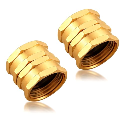 2 x Schlauchverbinder aus Messing, Gartenschlaucharmaturen, 1,9 cm (3/4 Zoll), Doppel-Außengewinde, Schnellverbinder, einfach zu bedienen, Messing-Sechskantkopf-Adapter von Bokcztml