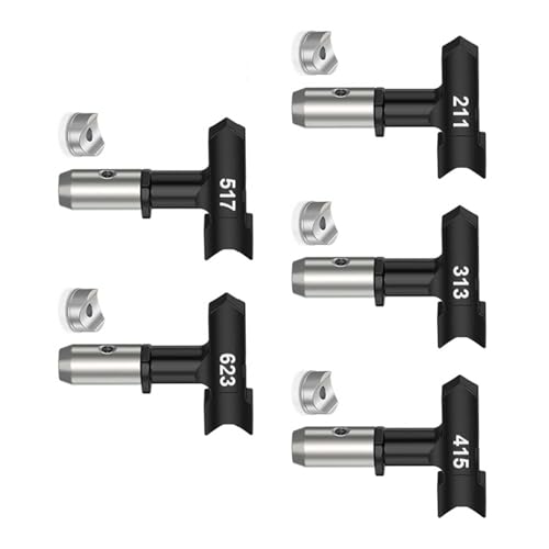 Bokcztml 5pcs Lacksprühdüsen Set Ersatzsprühtipps Leckfassungskonstruktion Für Latex Emaille Lackbeschichtungen von Bokcztml