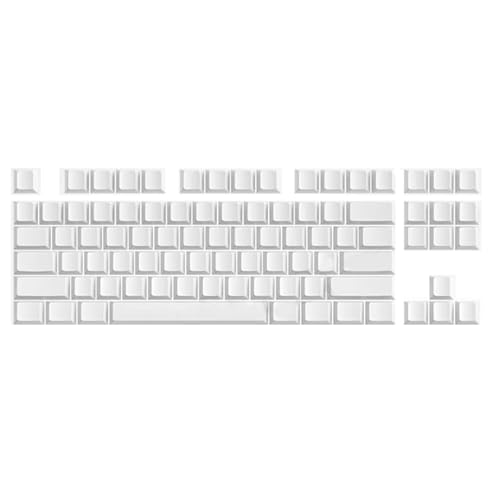 Bokcztml 87pcs PBTS Blanks Keycap Mechanische Tastaturen Originalhöhe Nicht Drucken Weißer Schlüsselcap Set Für MX Switches von Bokcztml