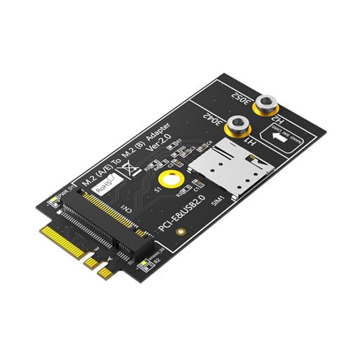 Bokcztml Key A+E auf Key-B Adapter mit Kartensteckplatz für 3G LTE WWAN Modemmodul-Konverter Ersatz von Bokcztml