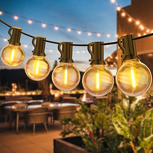 BokiHuk Lichterkette Außen，7,6M/25Ft Lichterkette Outdoor Glühbirnen Außen 12+1 G40 Birnen IP45 Wasserdichte Lichterkette für Weihnachtsdeko, Party, Garten, Terrasse, Hochzeiten,Zimmer von BokiHuk