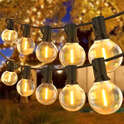 BokiHuk Lichterkette Außen, 45,7M/150Ft Outdoor Lichterkette Glühbirnen wetterfest LED Lichterkette Außen Strom für Weihnachtsdeko, Party, Garten, Terrasse, Hochzeiten,Zimmer von BokiHuk