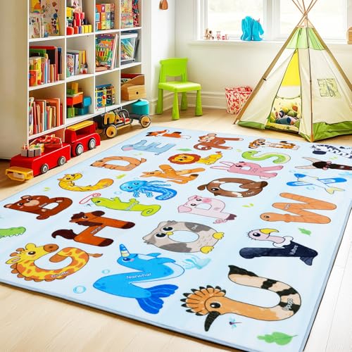 Bolacrom Kinder-Teppiche für Spielzimmer, 15,2 x 2,1 m, pädagogischer Teppich zum Lernen des ABC-Alphabets, weich, maschinenwaschbar, rutschfest, niedlicher Tierteppich für Klassenzimmer, Kleinkinder Bolacrom Kinder-Teppiche für Spielzimmer, 15,2 x 2,1 m, pädagogischer Teppich zum Lernen des ABC-Alphabets, weich, maschinenwaschbar, rutschfest, niedlicher Tierteppich für Klassenzimmer, Kleinkinder von Bolacrom