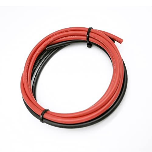 Boladge 2 Meter Reine Silikonleitung 12AWG Stromkabel Batteriekabel Verzinnter Kupferdraht 12 Gauge RC Kabel (1 Meter in Schwarz und 1 Meter in Rot) (12AWG) von Boladge