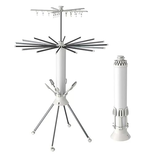Octopus Wäscheständer, Wäscheständer Aluminium/PVC, Ausziehbar Rollbar & Faltbares, Mobiler Wäscheständer platzsparend für Haushalt & Camping, mit 16 Trocknungsstangen, 20 Clips, 6 Schuhsteinen Octopus Wäscheständer, Wäscheständer Aluminium/PVC, Ausziehbar Rollbar & Faltbares, Mobiler Wäscheständer platzsparend für Haushalt & Camping, mit 16 Trocknungsstangen, 20 Clips, 6 Schuhsteinen von Bolam