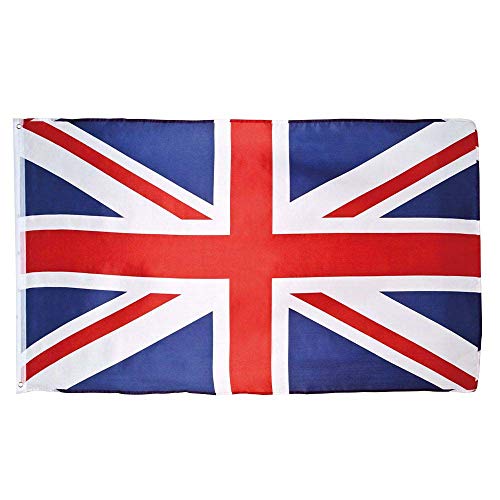 Boland 11620 - Dekorationsfahne Union Jack, 1 Stück, Größe 90 x 150 cm, England, Flagge, Fußball, Weltmeisterschaft, London, Dekoration, Banner, Wanddekoration, Mottoparty, Karneval, Geburtstag von Boland