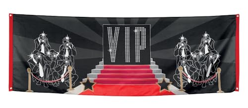 Boland 44155 - Banner VIP, Größe 74 x 220 cm, wiederverwendbare Fahne, Wand-Dekoration, Party, Location, Mottofete, Hollywood von Boland