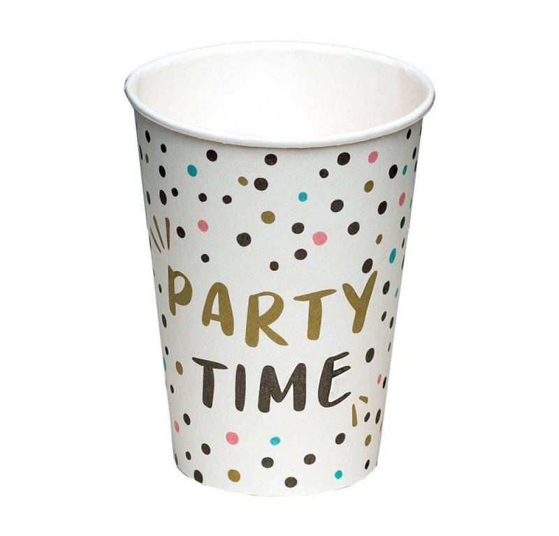 Boland Becher 8 Partybecher - Party Time - ca. 210 ml, Papier/-seil von Boland
