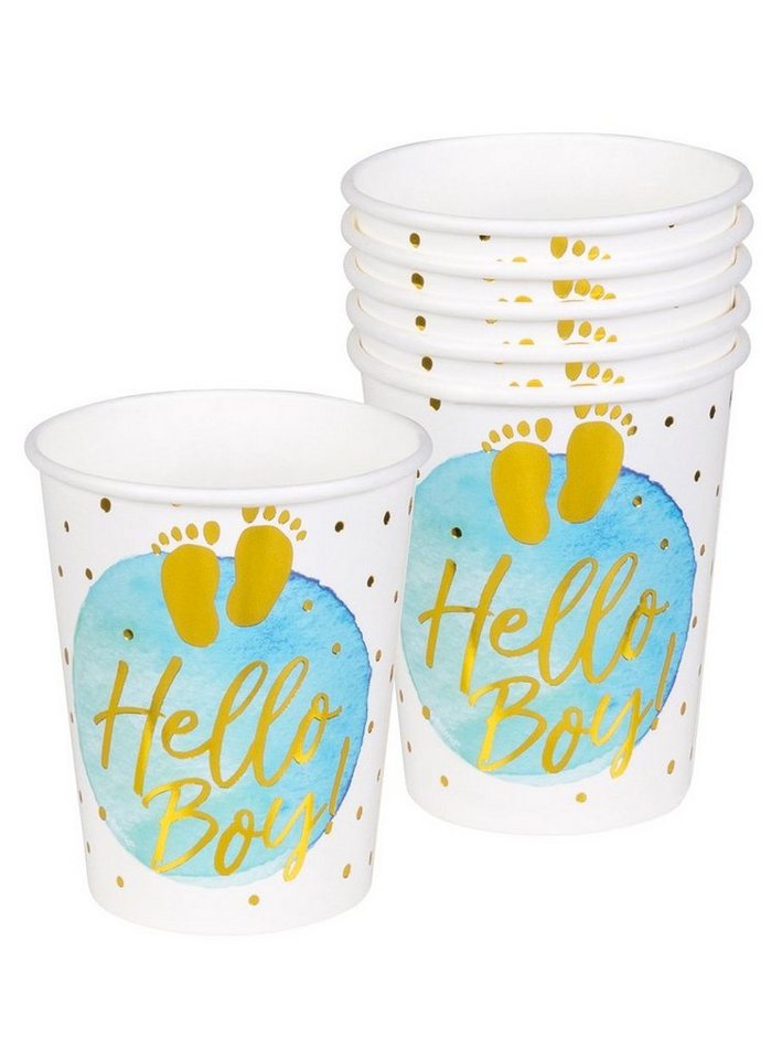 Boland Einweggläser 6 Hello Boy! Pappbecher, Pappe, Partygeschirr für Geburt, Babygeburtstag oder Pullerparty! Boland Einweggläser 6 Hello Boy! Pappbecher, Pappe, Partygeschirr für Geburt, Babygeburtstag oder Pullerparty! von Boland
