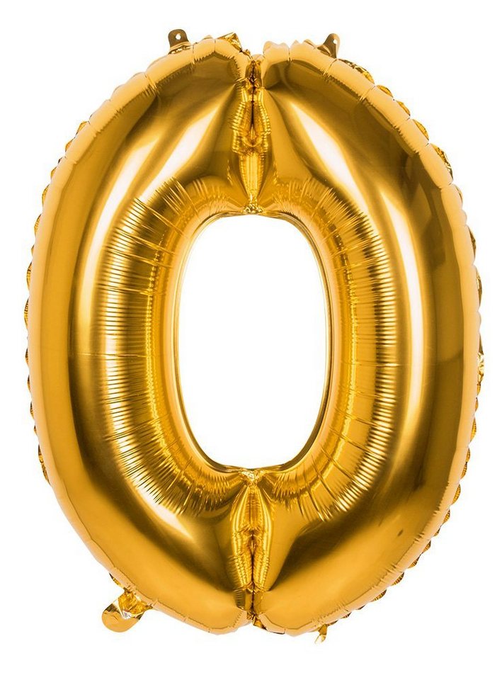 Boland Folienballon Folienballon 0 gold 86 cm, Ballon zur Befüllung mit Gas - für Geburtstag & Jubiläum von Boland