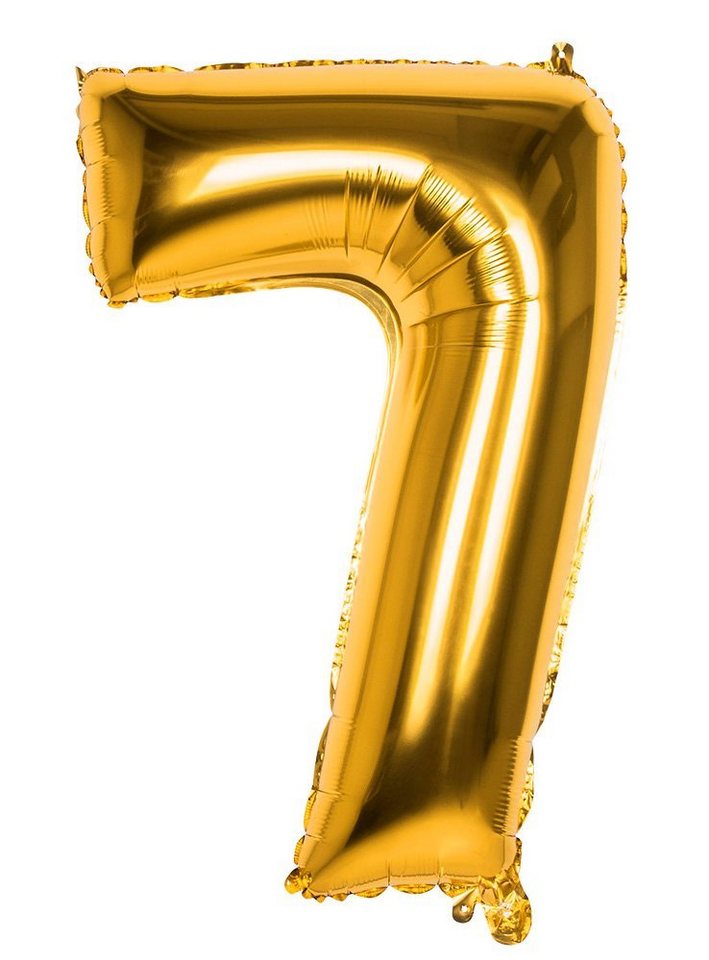 Boland Folienballon Folienballon 7 gold 86 cm, Ballon zur Befüllung mit Gas - für Geburtstag & Jubiläum von Boland