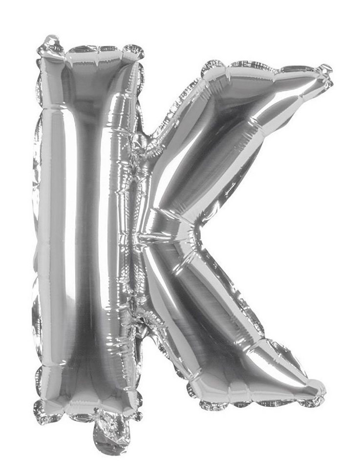 Boland Folienballon Folienballon K silber 36 cm, Ballon zur Befüllung mit Gas - für Geburtstag & Jubiläum von Boland