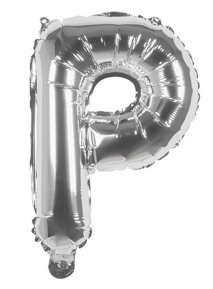 Boland Folienballon Folienballon P silber 36 cm, Ballon zur Befüllung mit Gas - für Geburtstag & Jubiläum von Boland