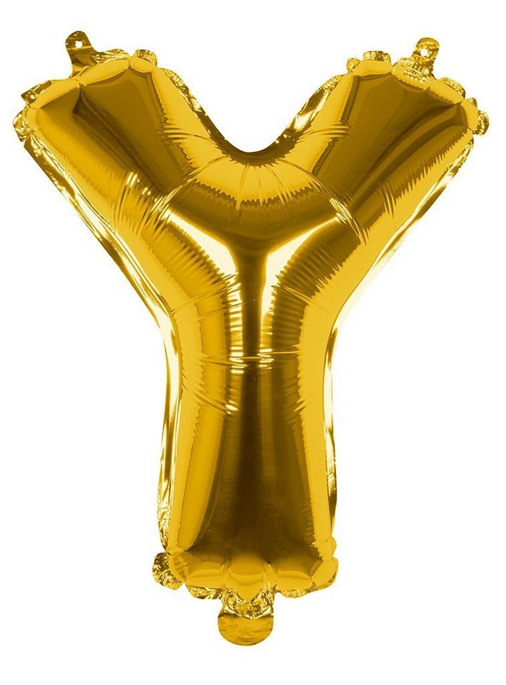 Boland Folienballon Folienballon Y gold 36 cm, Ballon zur Befüllung mit Gas - für Geburtstag & Jubiläum von Boland