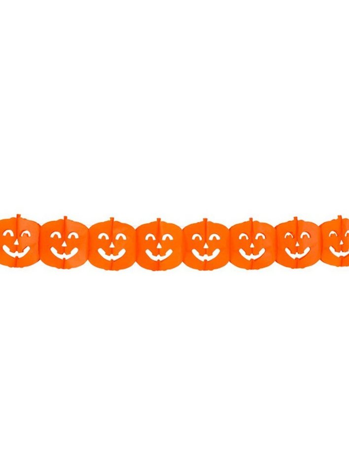 Boland Girlande Party Deko Halloween Kürbis Papiergirlande 4 m, Auf den Kürbis gekommen: Deko für Halloweenpartys! von Boland