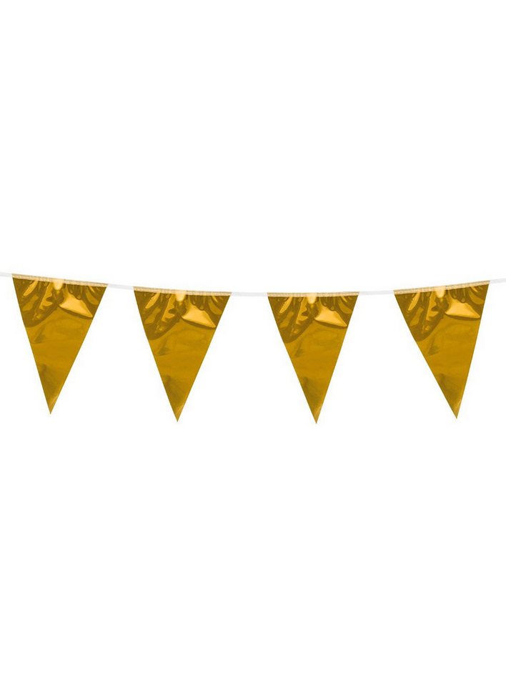 Boland Hängedekoration Wimpelkette 10 m gold metallic, Raumdekoration für Geburtstage, Mottopartys und Events! von Boland