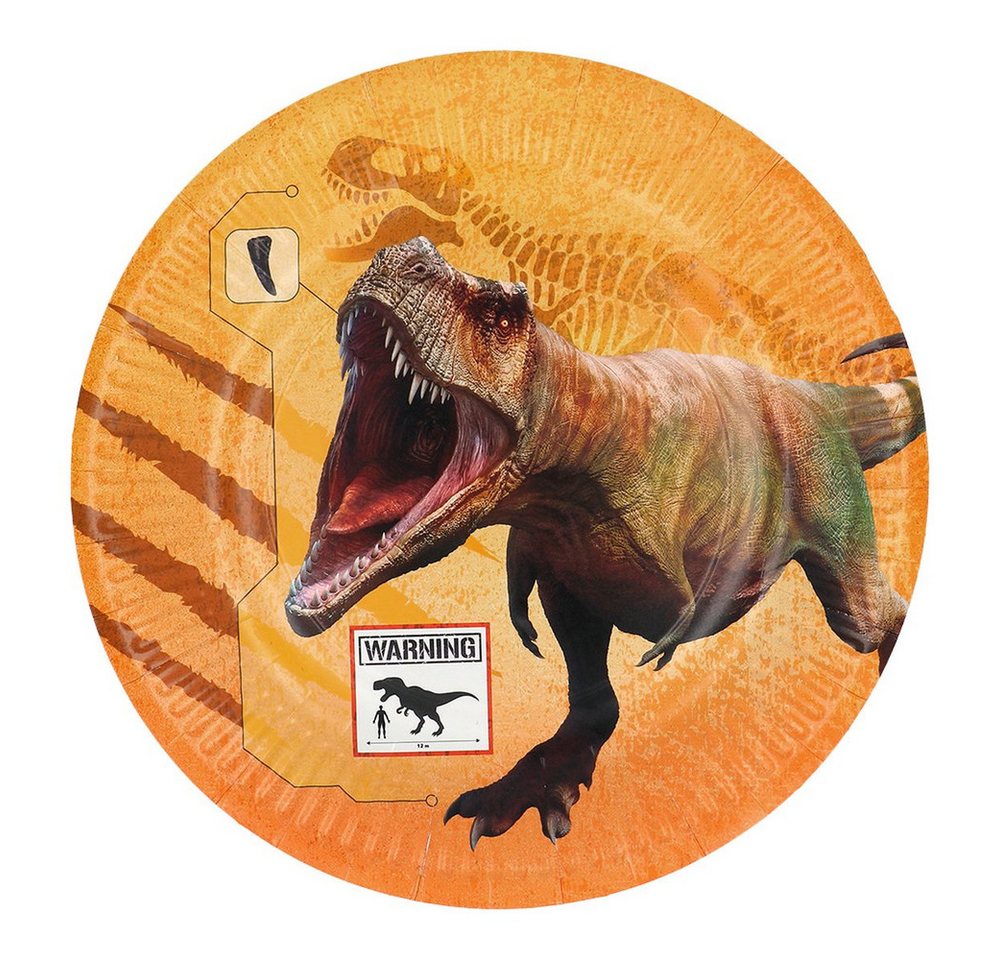 Boland Pappteller 8 Pappteller - T-Rex - ca. Ø 23 cm, (8 St) von Boland
