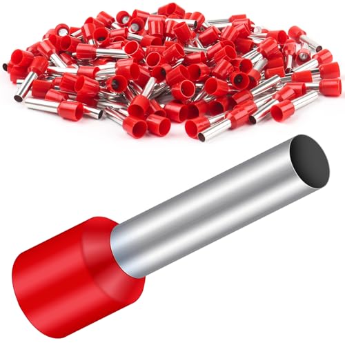 150 Stück Aderendhülsen 10mm2 18mm Lang, Bolatus Kabelhülsen Teilisoliert PP Adernendhülsen Sortiment aus Kupfer Verzinnt Rot(10mm²x18mm) von Bolatus