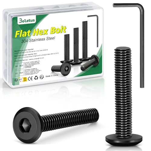 20 Stück M6 x 25 Schrauben Schwarz, Bolatus Innensechskant Flachkopfschrauben, 304 Edelstahl Flachkopfschrauben mit Inbusschlüssel für Möbel, Parkstühle, Elektrogeräte, Motorradzubehör usw 20 Stück M6 x 25 Schrauben Schwarz, Bolatus Innensechskant Flachkopfschrauben, 304 Edelstahl Flachkopfschrauben mit Inbusschlüssel für Möbel, Parkstühle, Elektrogeräte, Motorradzubehör usw von Bolatus