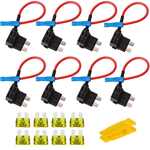 8 Stück 12V Autosicherungen Stromdieb, Bolatus Flachsicherungsadapter Mittel Größe KFZ Stecksicherung Verteiler Add-A-Schaltung Flachsicherungen Standard Sicherungshalter mit 20A Sicherung (Standard) von Bolatus