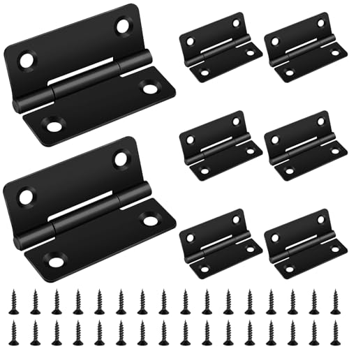 8 Stück Scharniere Klappbar, Bolatus 50x39mm Scharnier Edelstahl Türscharniere für Holztüren Schränke Fenster Tür Scharnier Set mit 32 Stück Schrauben, Schwarz von Bolatus
