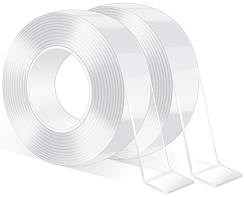 300CM Doppelseitiges Klebeband Extra Stark Nano Tape Transparent Double Sided Tape Ablösbar Doppelklebeband für Teppich, Wand, Küche -300x2x0.1CM(2 Rolle） von Bolatus