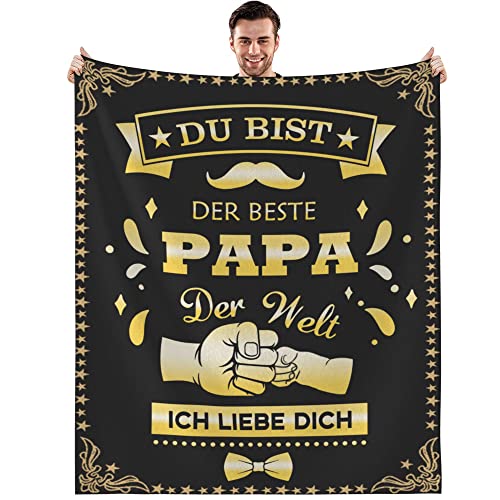 Bold And Brash Papa Geschenk Geburtstag, Bester Papa Kuscheldecke, Geburtstagsgeschenk für Papa Vatertagsgeschenke Geschenkideen, Flauschige Fleecedecke 150x130cm von Bold And Brash