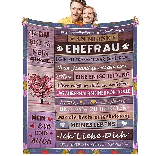 Bold And Brash Hochzeitstag Geschenke für Frauen, Kuscheldecke An Meine Frau, Geburtstagsgeschenk Hochzeitsgeschenk Geschenkideen, Flauschige Fleecedecke 150x200cm von Bold And Brash