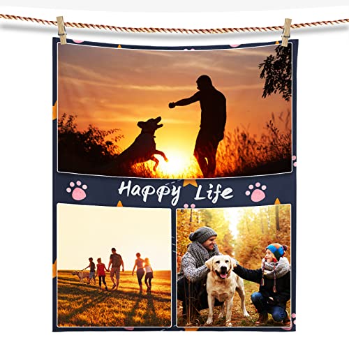 Personalisierte Decke Fotodecke mit Eigenem Foto & Text Kuscheldecke Personalisiert Geschenke für Geburtstage Jahrestag Weihnachten Halloween für Familie Freunde Kinder Super Weiche Fleecedecke von Bold And Brash