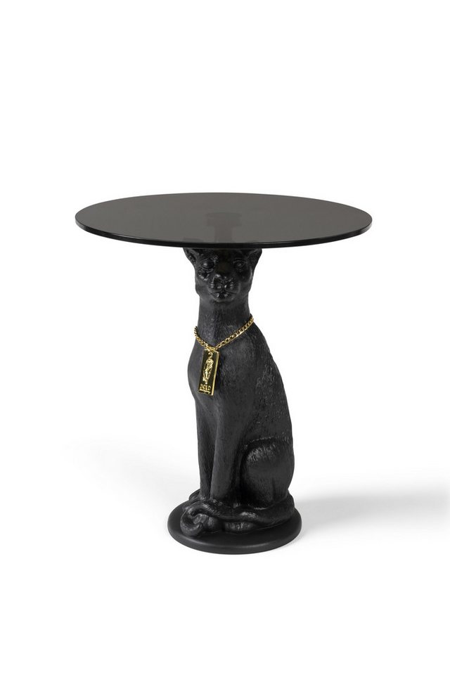 Bold Monkey Beistelltisch Retro Beistelltisch Couchtisch Proudly Crowned Panther Rauchglasplatte von Bold Monkey