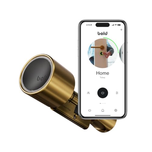 Bold – Elite Smart Lock Zylinder SX33 – Intelligentes Türschloss ohne Schlüssel – Bluetooth & WLAN – Einfache Installation – App-Steuerung - Messing von Bold Smart Lock