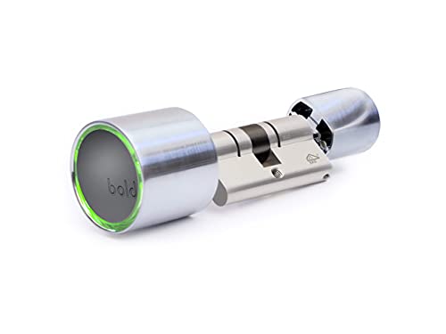 Bold Smart Lock SX-43 - Schlüsselloses Türschloss - mit Bold Mobile App - Innere Zylindergröße: max. 45mm - Äußere Zylindergröße: 30-45mm - langlebige Batterien - Silber von Bold Smart Lock