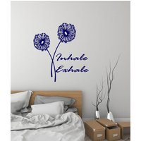 Einatmen Ausatmen Vinyl Wandtattoo Pusteblumen Blumen Schlafzimmer Meditation Yoga Aufkleber Wandbild | #3225Da von BoldArtsy