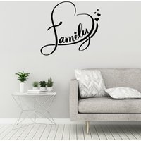 Familie Vinyl Wandtattoo Herz Liebe Zuhause Haus Zimmer Dekor Aufkleber Wandbild | #3232Da von BoldArtsy