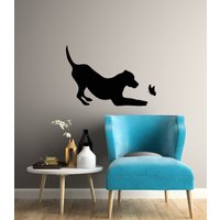 Hund Mit Schmetterling Vinyl Wandtattoo Haustier Tierpflege Haustierpflege Aufkleber Wandbild | #3202Da von BoldArtsy