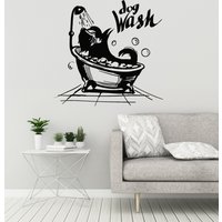 Hund Waschen Vinyl Wand Aufkleber Grooming Salon Groummer Haustier Fenster Dekor Kunst Wandbild | #3184Dg von BoldArtsy