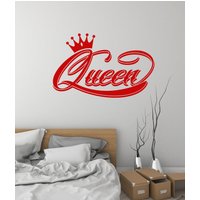 Queen Crown Vinyl Wandtattoo Wort Mädchen Zimmer Schönheitssalon Aufkleber Wandbild | #3200Da von BoldArtsy