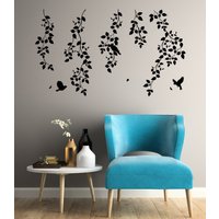 Vögel Zweige Vinyl Wandtattoa Baum Blätter Natur Aufkleber Wandbild | #3227Da von BoldArtsy