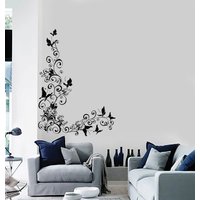 Wand Vinyl Aufkleber Blumen Blumenbaum Natur Schmetterling Decor 2312Di von BoldArtsy