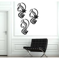 Wand Vinyl Aufkleber Silhouette Schöne Frau Kopf Makeup Frisur Beauty Salon Decor | 2422Dn von BoldArtsy